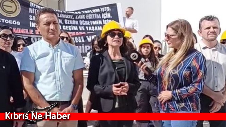 KTOEÖS eğitimdeki sorunlar ve öğretmen eksikliği nedeniyle İskele’de eylem yaptı