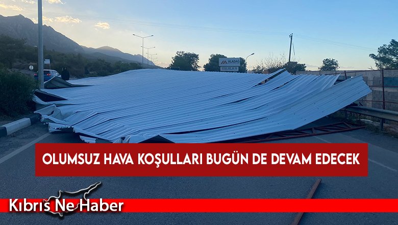 Tarım ve Doğal Kaynaklar Bakanlığı olumsuz hava koşullarının bugün de devam edeceğini belirtti