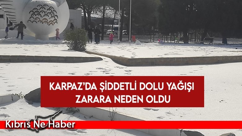 Karpaz’da şiddetli dolu yağışı zarara neden oldu