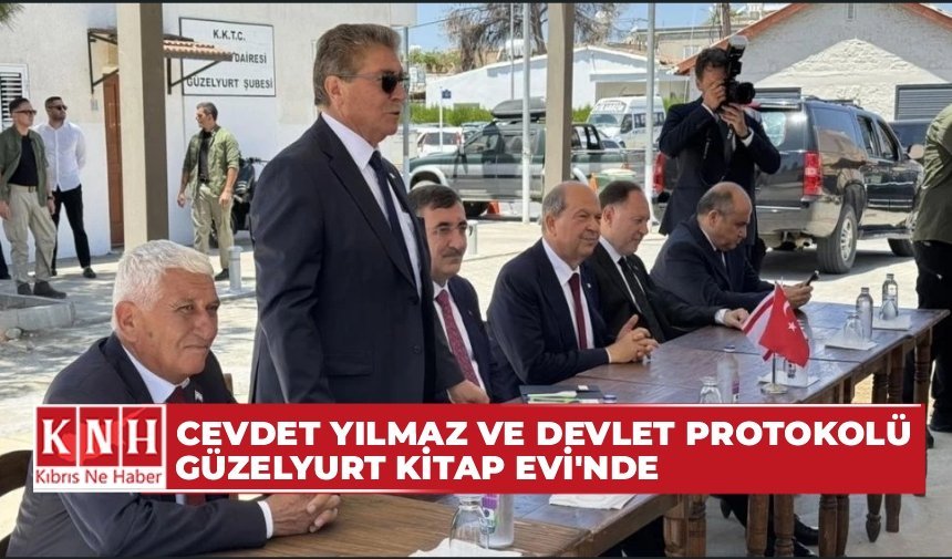Cevdet Yılmaz ve devlet protokolü Güzelyurt Kitap Evi’nde