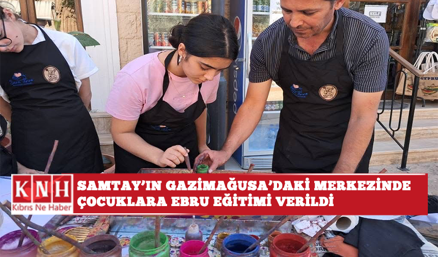 SAMTAY'ın Gazimağusa’daki merkezinde çocuklara ebru eğitimi verildi