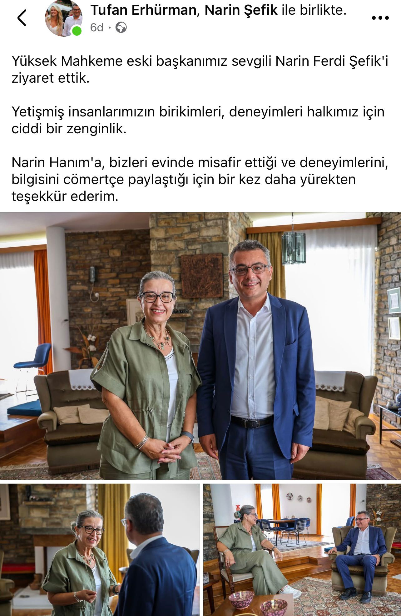 Erhürman’dan Narin Ferdi Şefik’e Ziyaret