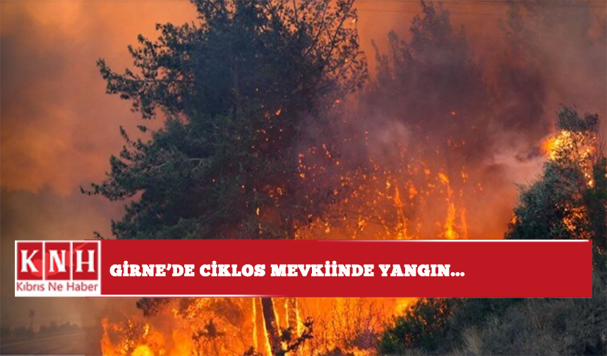 Girne'de Ciklos mevkiinde yangın...