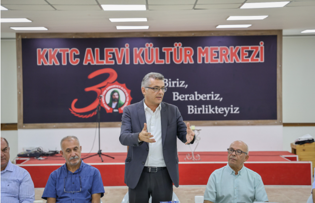 Erhürman’dan Alevi Kültür Merkezi’ne ziyaret:  “Hedefimiz, bütün renklerimizi koruyarak özgürlük içinde yaşamak”