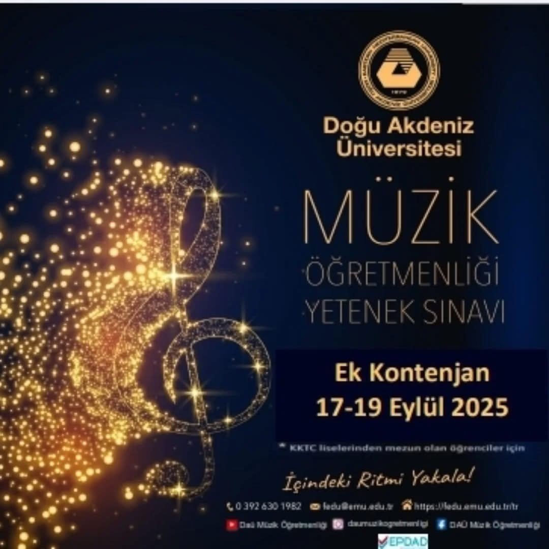 DAÜ Müzik Öğretmenliği, lisans programı için ek kontenjan yetenek sınavı yapılıyor