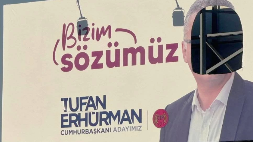 Erhürman’ın seçim afişine çirkin saldırı!