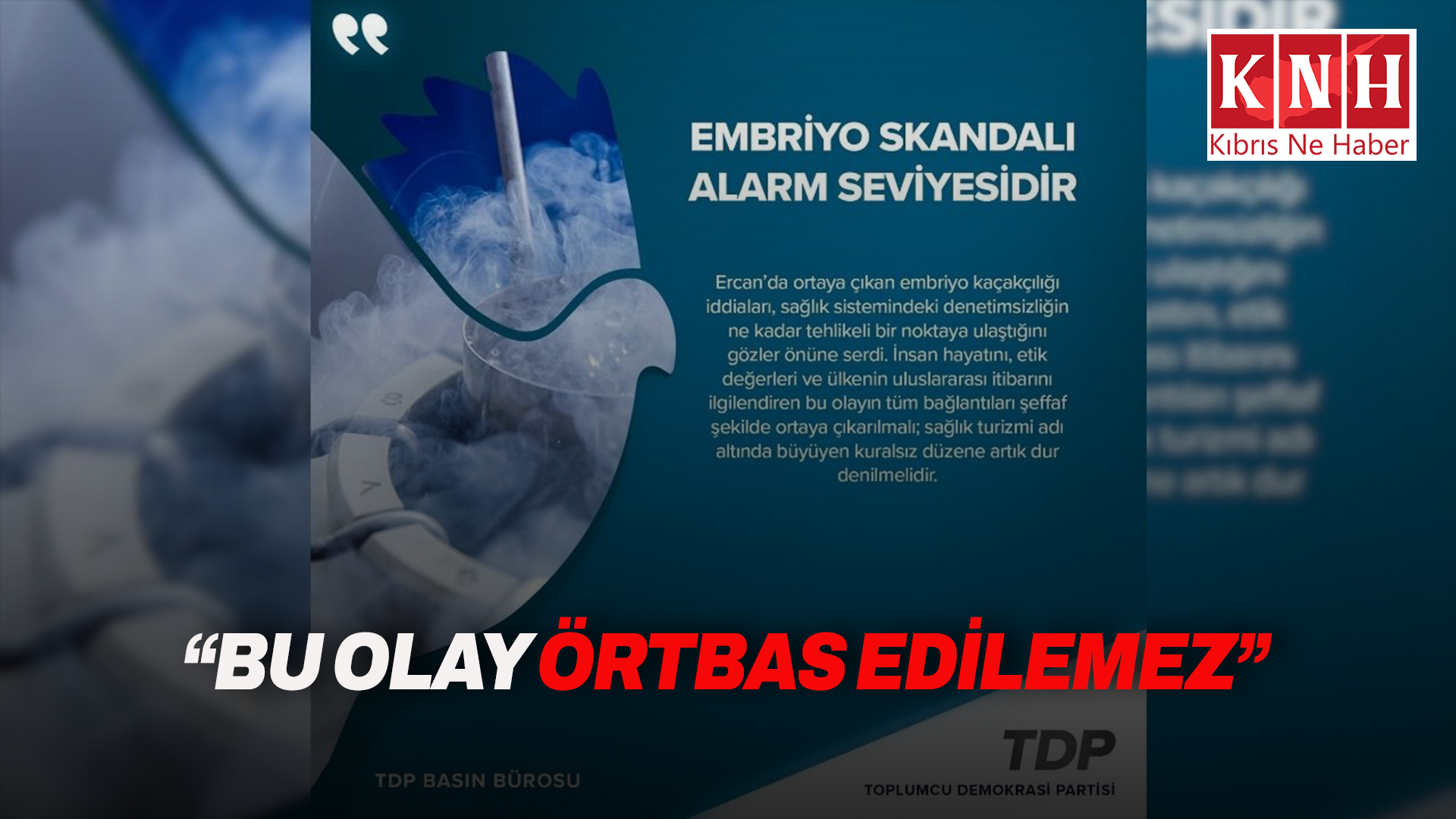 TDP Sağlık Komitesi: Bu olay örtbas edilemez