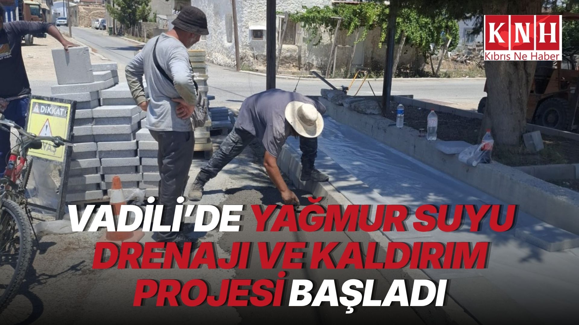 Mesarya Belediyesi, Vadili’de yağmur suyu drenajı ve kaldırım çalışmalarına başladı