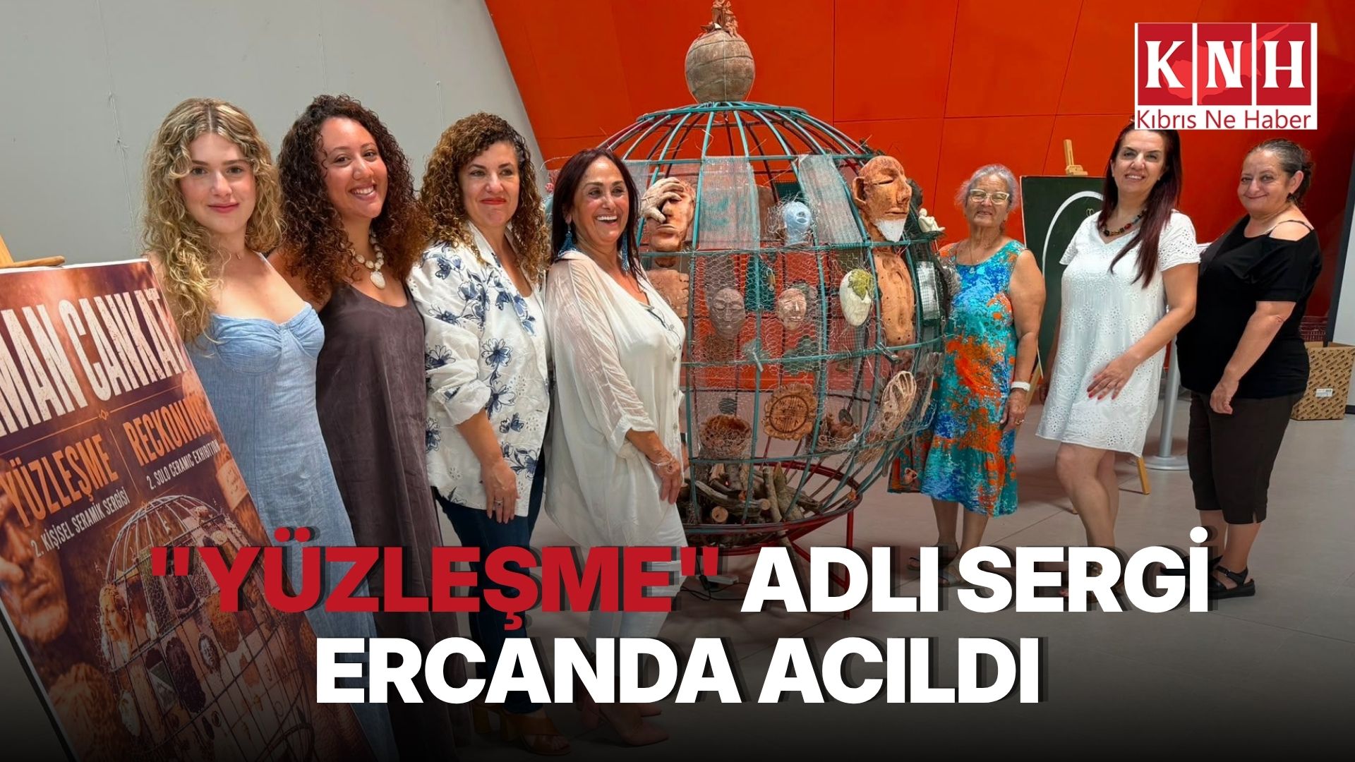 Leman Cankat’ın “Yüzleşme” seramik sergisi Ercan Havalimanı’nda açıldı
