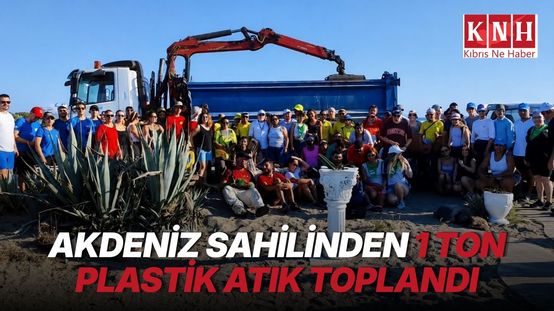 Kıbrıs'ta çevre dayanışması: 500 Metrelik sahilden 1 tondan fazla plastik atık toplandı