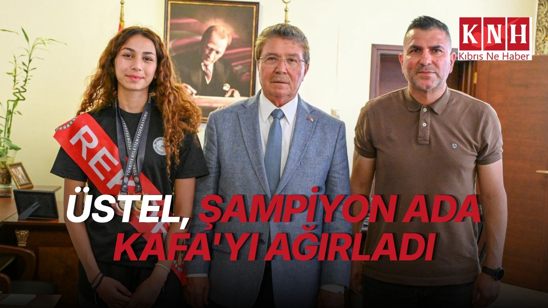Başbakan Üstel, milli atlet Ada Kafa'yı kabul etti