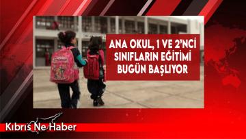Ana okul, 1 ve 2’nci Sınıfların Eğitimi Bugün Başlıyor