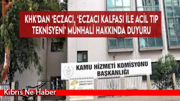 KHK’dan ‘Eczacı, ‘Eczacı Kalfası ile Acil Tıp Teknisyeni’ münhali hakkında duyuru