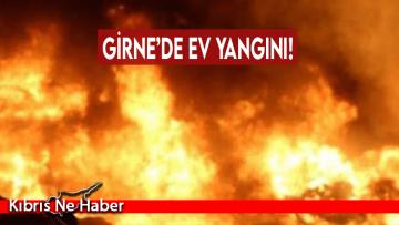 Girne’de ev yangını!