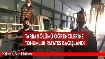 Tarım bölümü öğrencilerine tohumluk patates bağışlandı