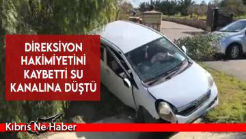 Direksiyon hakimiyetini kaybetti su kanalına düştü