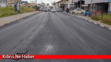 Gazimağusa’da Şht. İbrahim Hasan Caddesi ve Ulus Sokak yeniden asfaltlandı