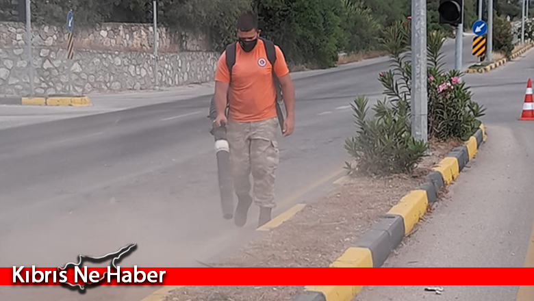 Girne’de Temizlik ve Yol Çizgilerinin Yenilenmesi Çalışmaları Başlatıldı