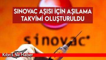 Sinovac aşısı için aşılama takvimi oluşturuldu