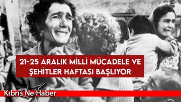21-25 Aralık Milli Mücadele ve Şehitler Haftası’nda etkinliklerle şehitler anılacak