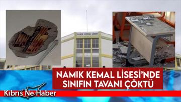 Namık Kemal Lisesi’nde sınıfın tavanı çöktü