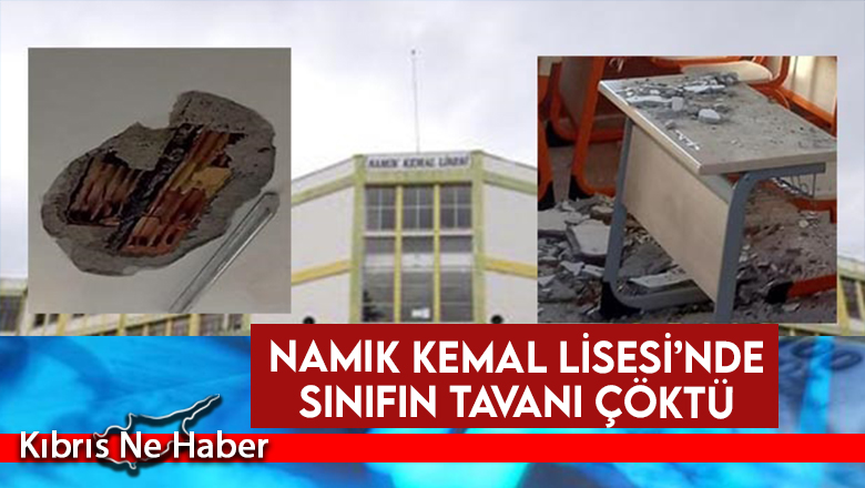 Namık Kemal Lisesi’nde sınıfın tavanı çöktü