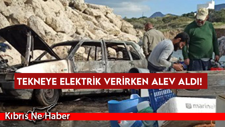 Tekneye elektrik verirken alev aldı!