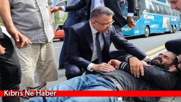 Fuat Oktay’dan anlamlı hareket! Makam aracını durdurup yardıma koştu