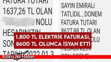 1.800 TL elektrik faturası, 8600 TL olunca isyan etti
