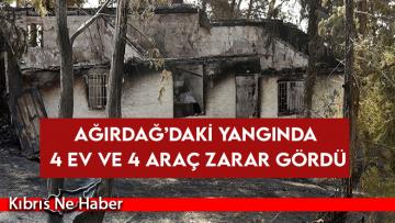 Ağırdağ’daki yangında 4 ev ve 4 araç zarar gördü