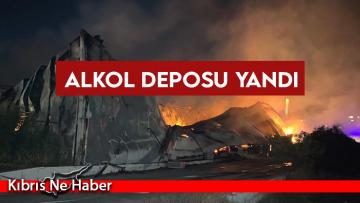 Alkol deposu yandı