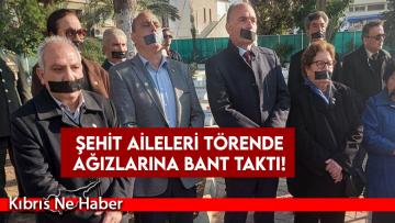 Şehit aileleri, anma töreninde ağızlarına siyah bant taktı!