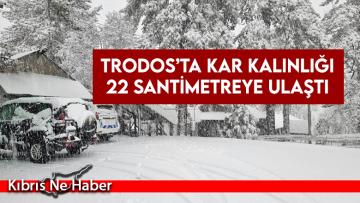 Trodos’ta kar kalınlığı 22 santimetreye ulaştı