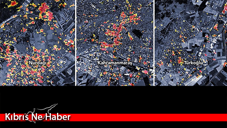 NASA’dan 3 bölgedeki deprem hasarını gösteren harita