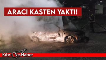 Park halindeki araç yakıldı