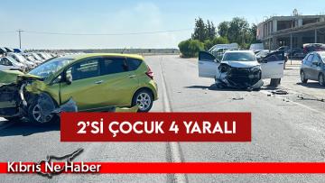 Ercan – İskele Anayolu üzerinde kaza! 4 Yaralı