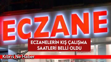 Eczanelerin kış çalışma saatleri belli oldu