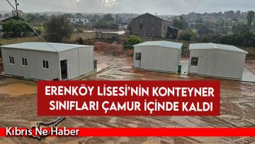 Erenköy Lisesi’ne ait konteyner sınıflar çamur içinde kaldı!