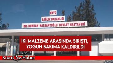 İki malzeme arasında sıkıştı, yoğun bakıma kaldırıldı