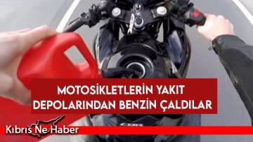 Motosikletlerin Yakıt Depolarından Benzin Çaldılar