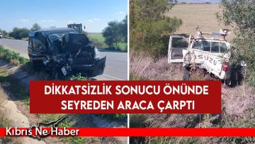 Gazimağusa-Lefkoşa ana yolunda kaza: 2 yaralı
