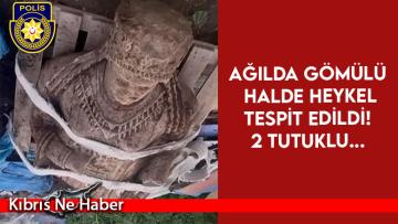 Ağılda gömülü halde heykel tespit edildi! 2 tutuklu…