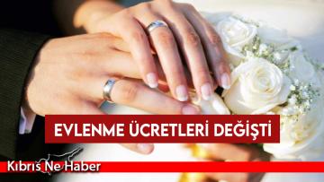 Evlenme Ücretleri değişti