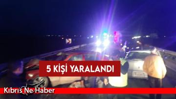 Ercan-İskele yolunda kaza: 5 yaralı