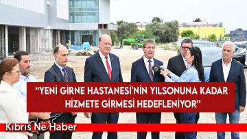 Başbakan Üstel yapımı süren yeni Girne Hastanesi’ndeki çalışmaları yerinde inceledi