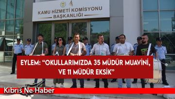 KTOEÖS, müdür ve müdür muavini atamaları yapılmadığı gerekçesiyle KHK önünde eylem yaptı