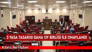 3 yasa tasarısı daha oy birliği ile onaylandı