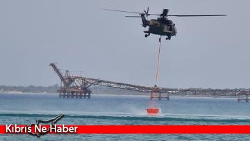 Bağlıköy’deki yangına GKK helikopteriyle havadan müdahale edildi