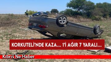 Yoldan çıkan araç takla attı, 1’i ağır 7 kişi yaralandı!