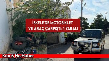 İskele’de Motosiklet ve Araç Çarpıştı: 1 yaralı